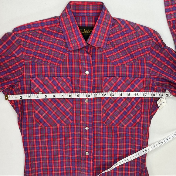 M.L. Leddy’s Plaid Pearl Snap Western Shirt NWT - Picture 4 of 16